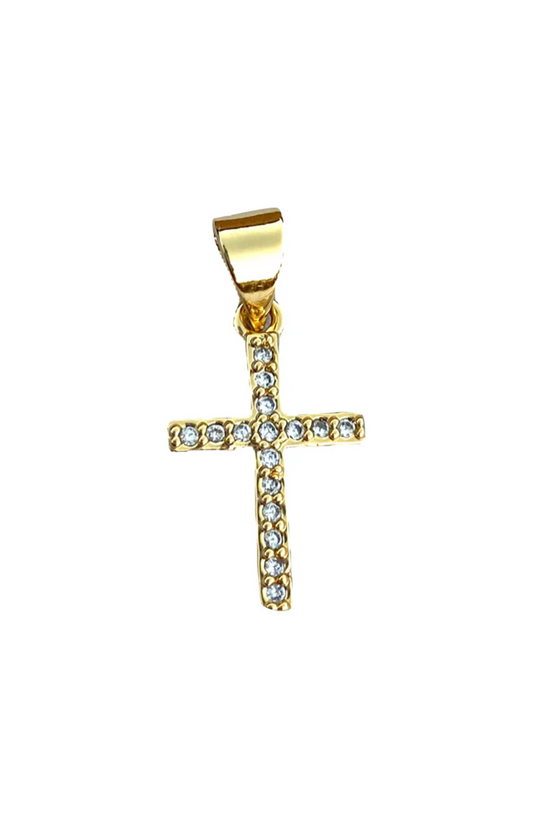 Clear Pave Cross Charm