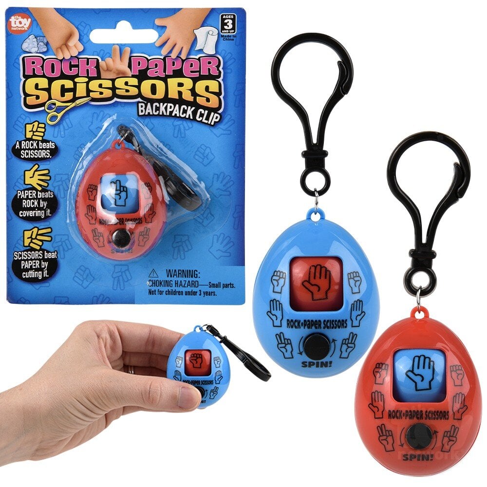 Rock, Paper, Scissors Backpack Clip