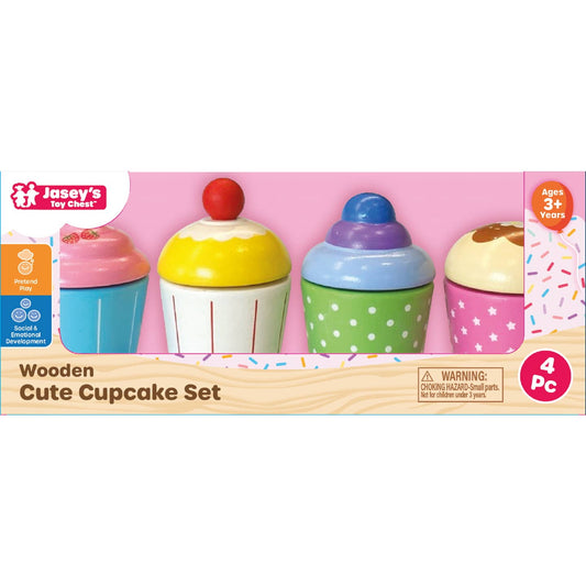Wooden Cute Cupcake Set