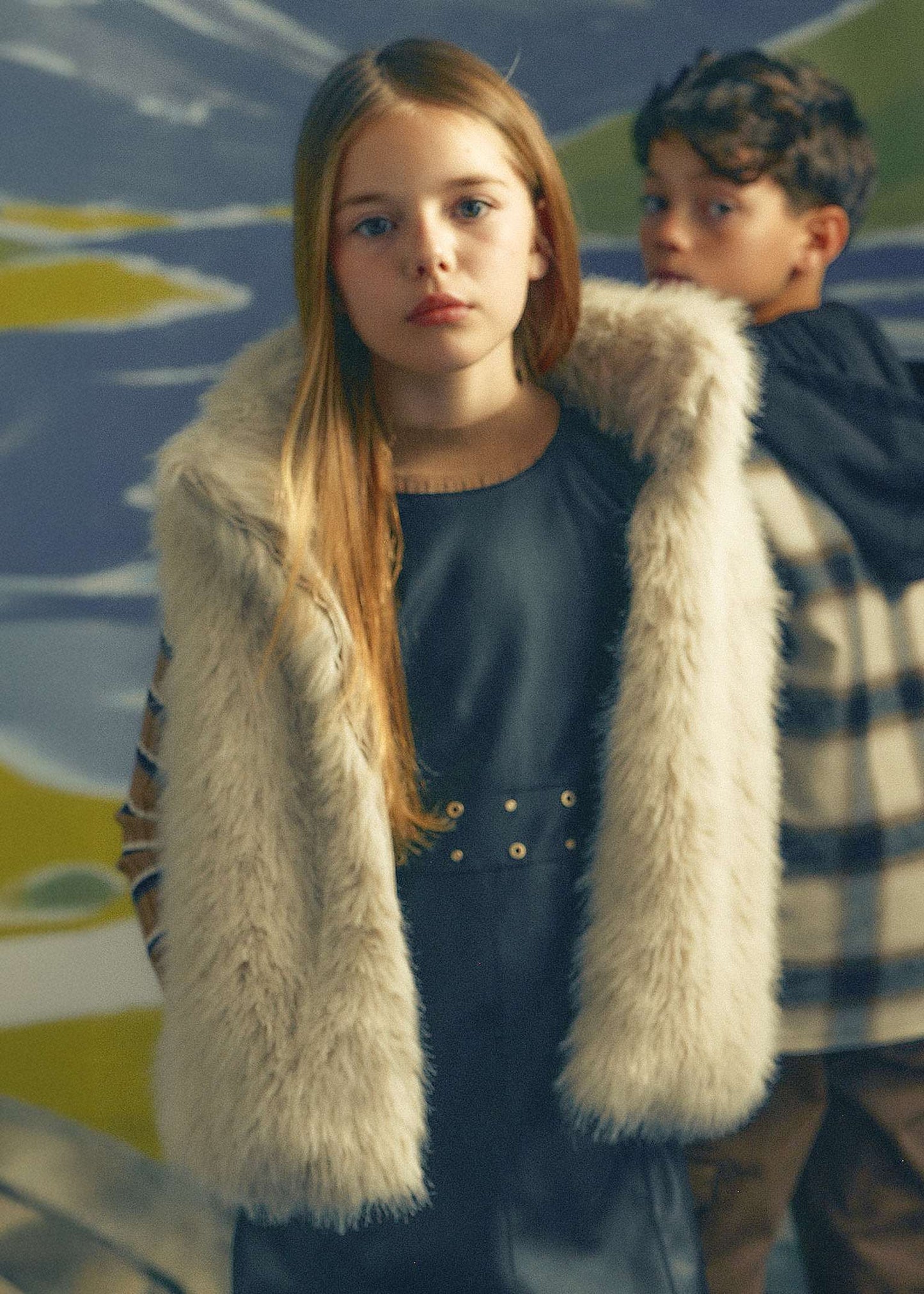 Stone Faux Fur Vest