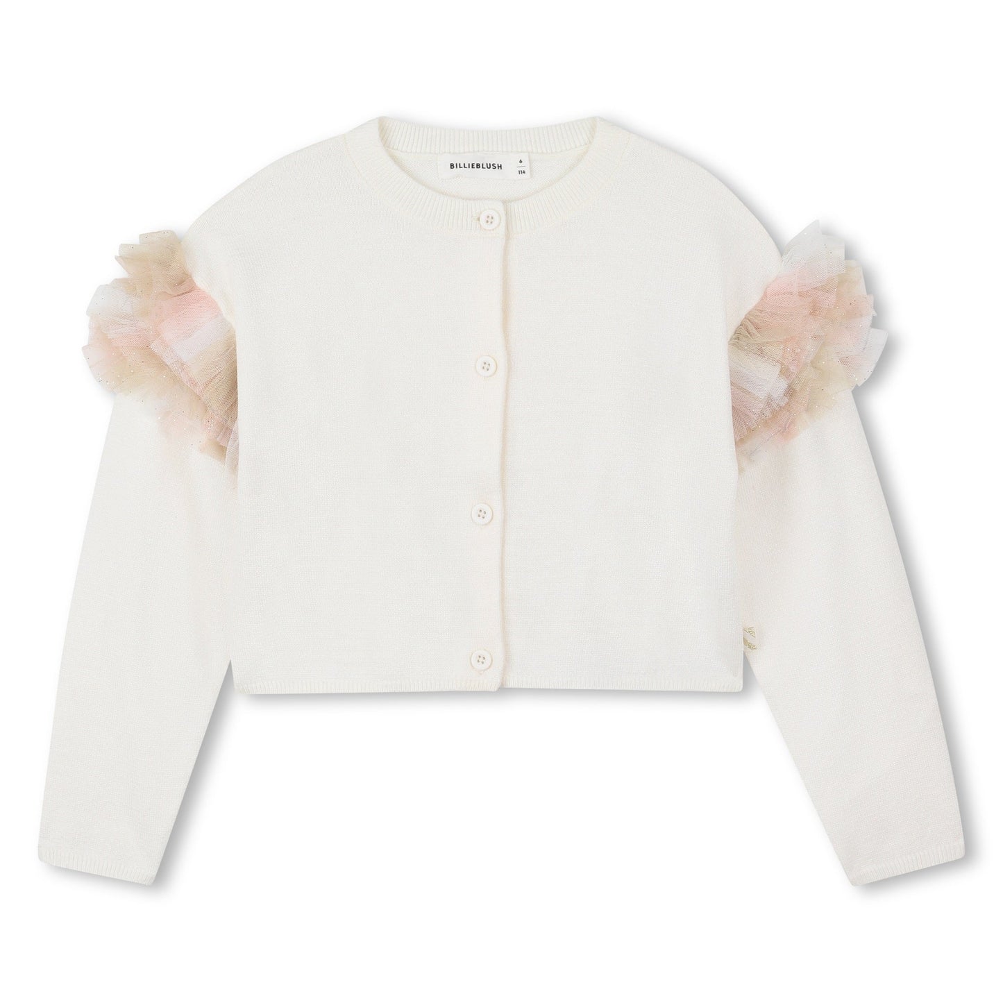 Ivory Ruffle Knitted Cardigan