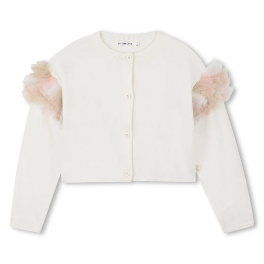 Ivory Ruffle Knitted Cardigan