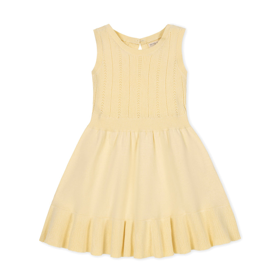 Yellow Flounce Hem Sweater Dress