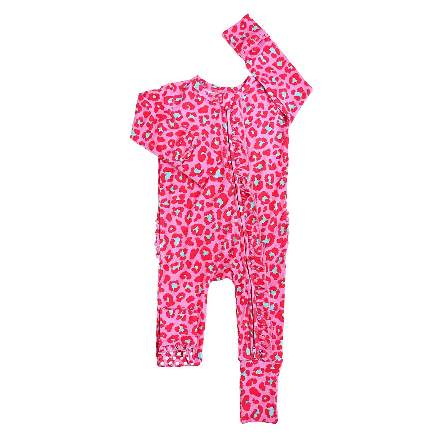 Zuri Leopard Ruffle Footie
