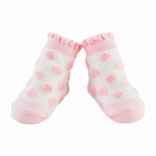 Pink Dot Chenille Baby Socks