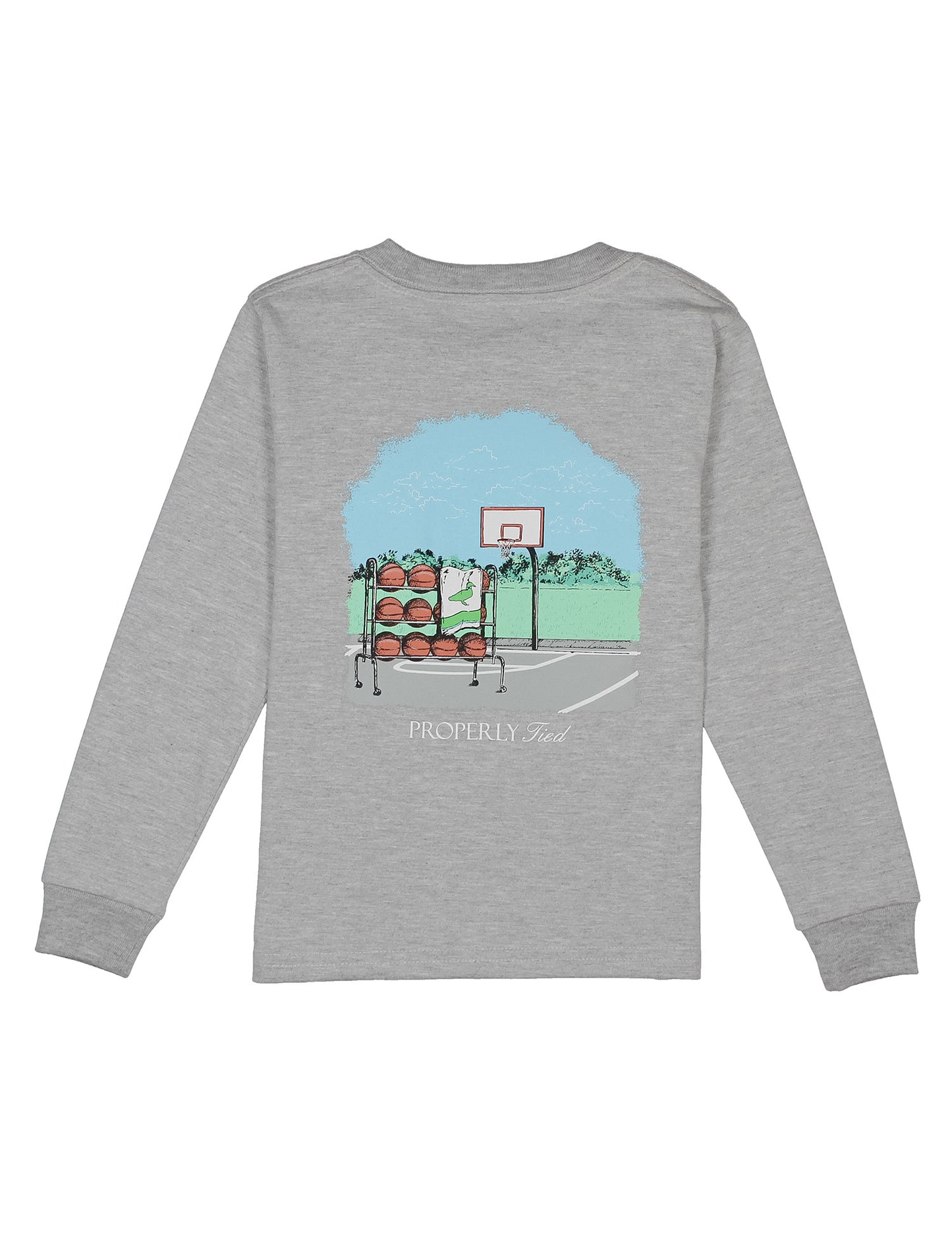 Basketball LS Light Heather Tee
