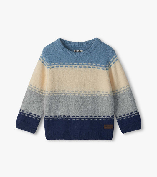Blue Colourblock Crew Neck Sweater