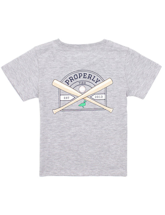 Heather Grey Baseball Shield Tee