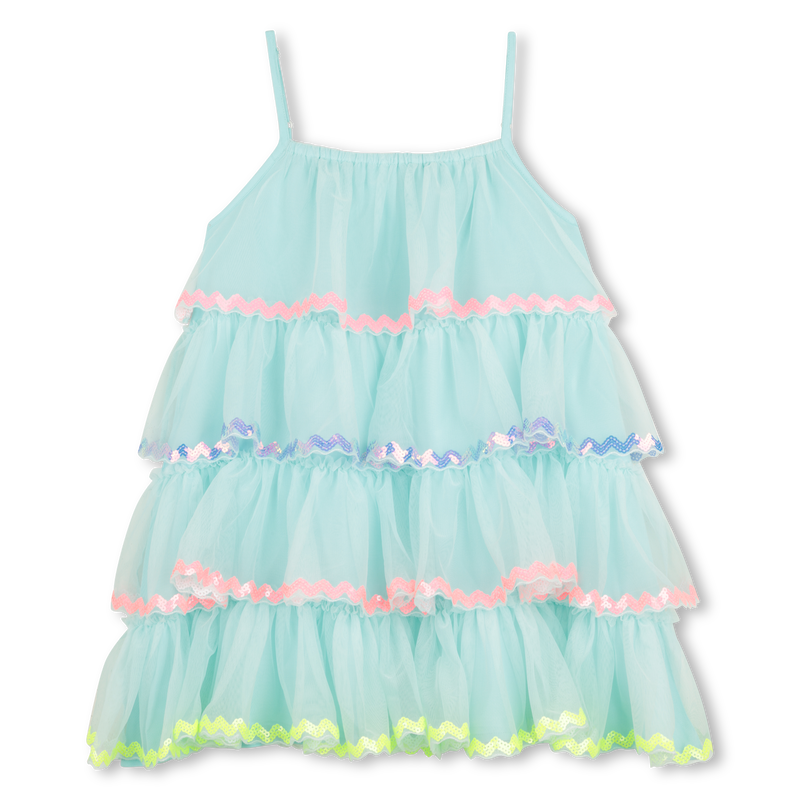 Turquoise Sequin Tulle Dress