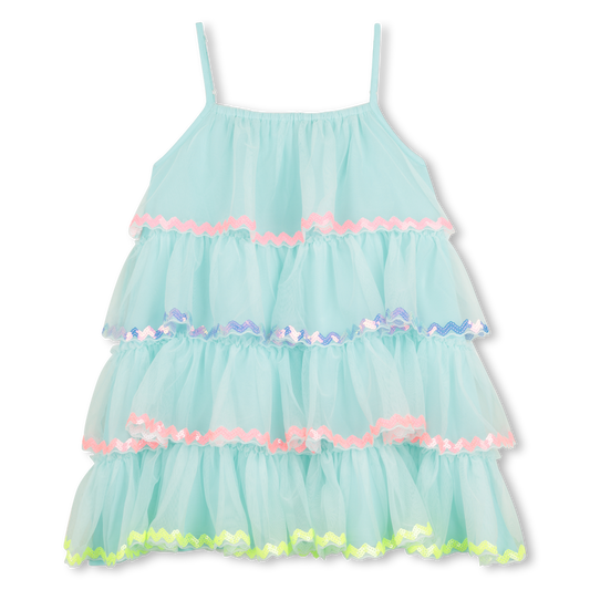 Turquoise Sequin Tulle Dress
