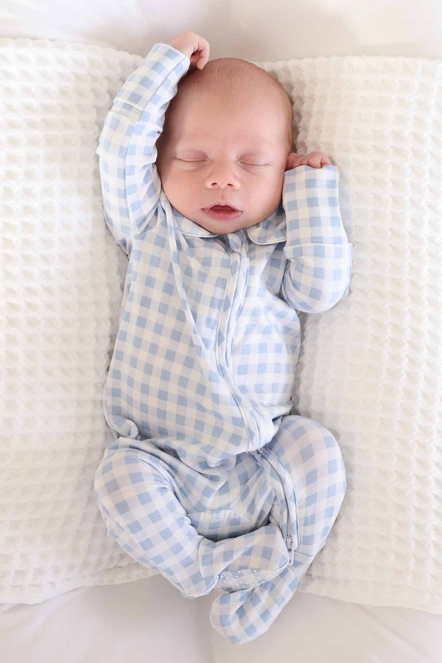 Blue Gingham Peter Pan Collar Footie