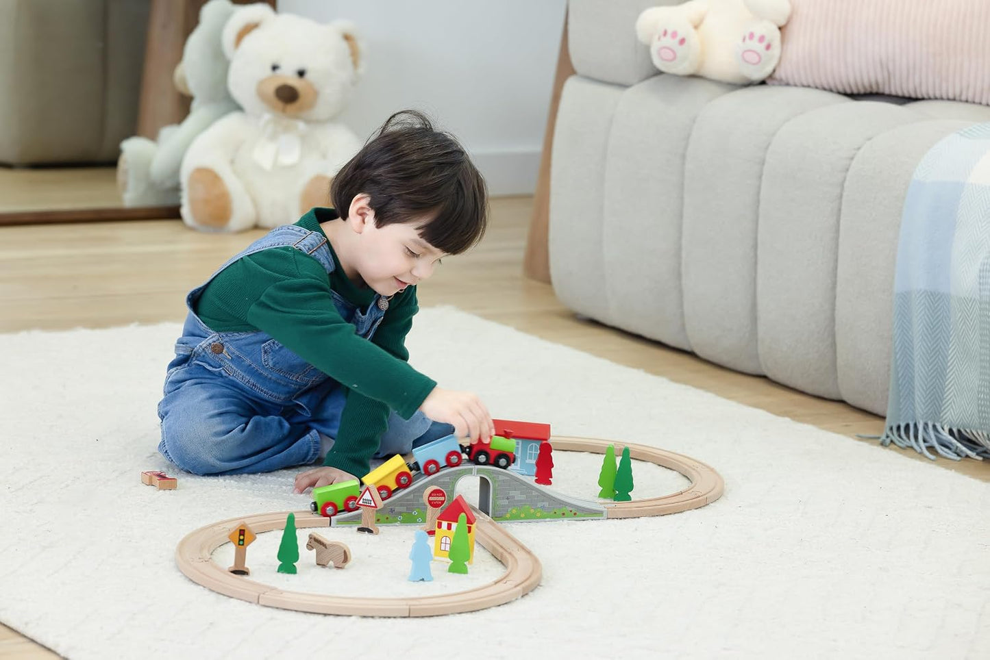 33-Piece Wooden Little Town Train Adventure Set