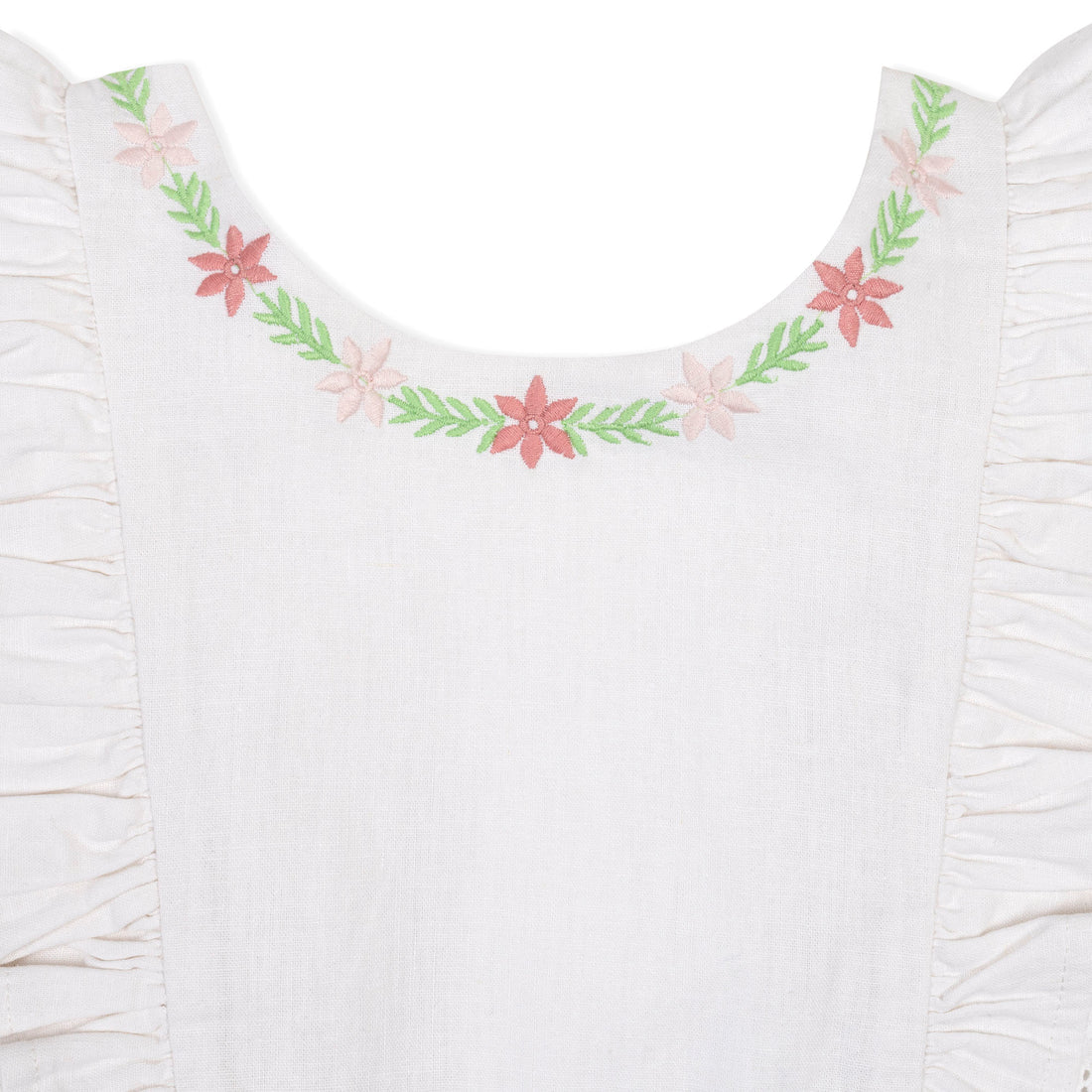 White Linen Ruffle Jumper