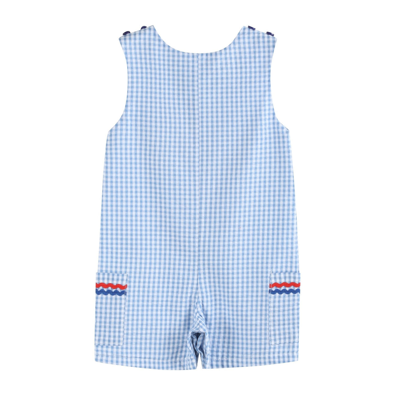 Gingham American Flag Shortalls