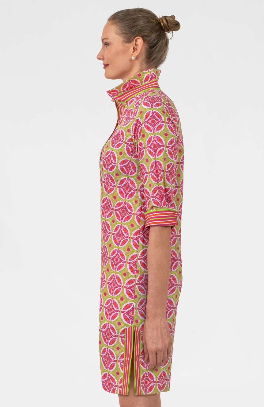 Pink/Lime Shirt Tail 2.0 Dress - Smell the Roses