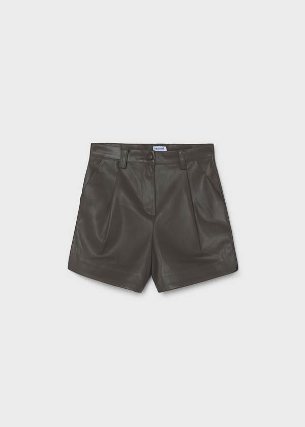 Chocolate Faux Leather Shorts