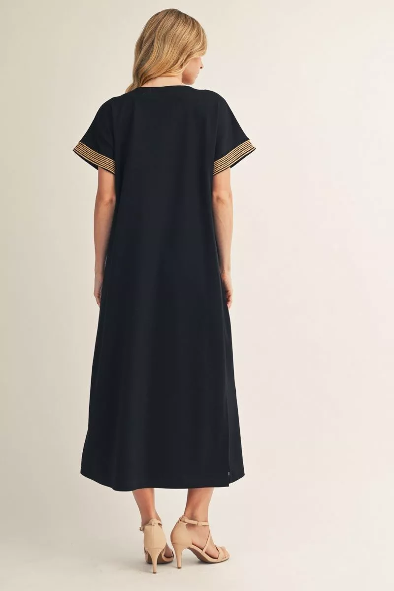 Black Mix Midi Dress
