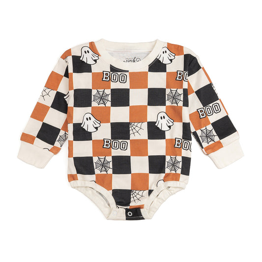 Boo Checkered Halloween Bubble