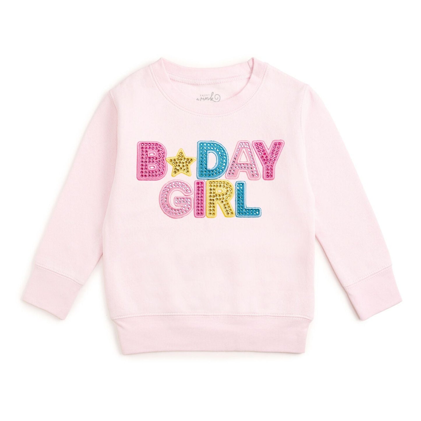 Pink B-Day Girl Rhinestone Sweatshirt
