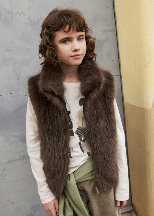 Chocolate Faux Fur Vest
