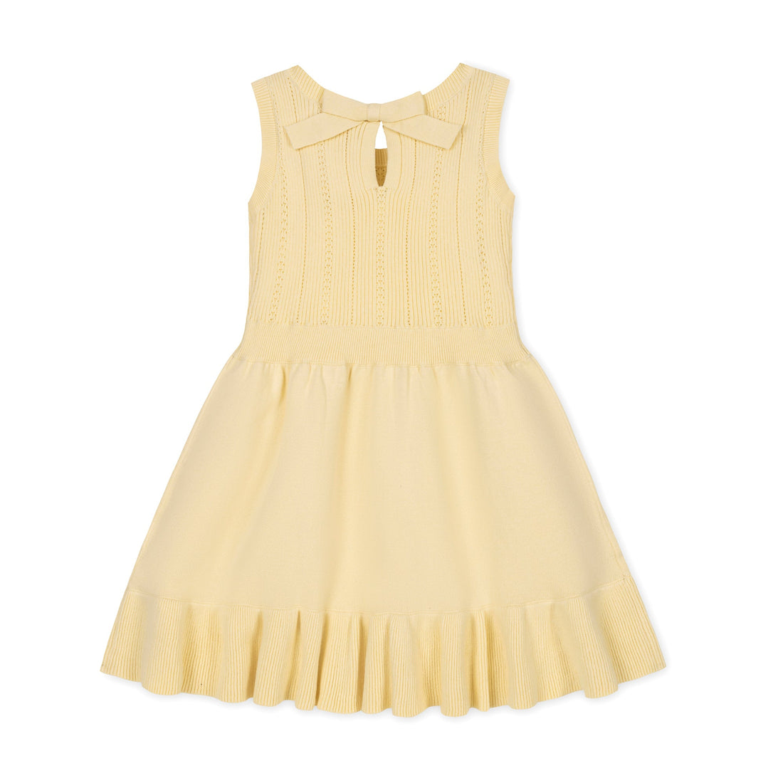Yellow Flounce Hem Sweater Dress