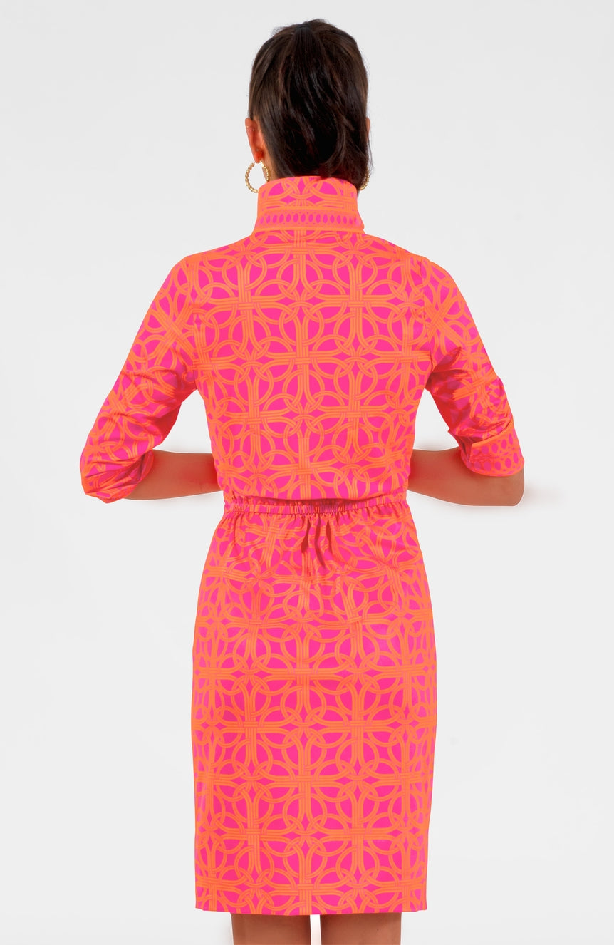 Shocking Pink Twist & Shout Dress - Ring Toss
