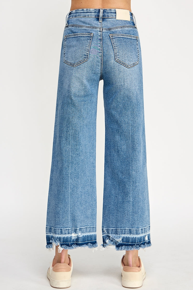 Released Hem High Rise Crop Wide Leg Jean