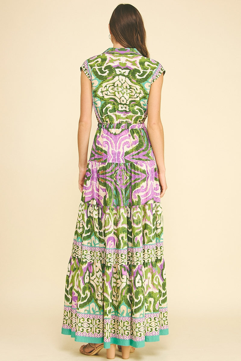 Olive Multi Bohemian Maxi Dress