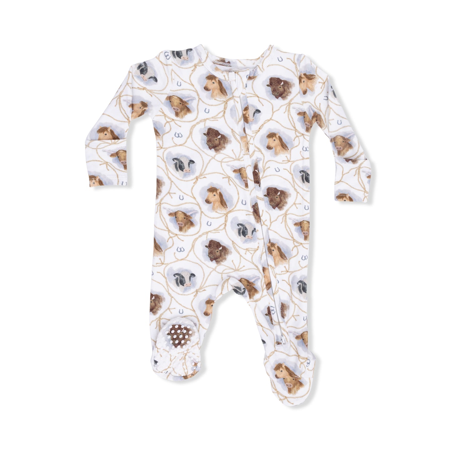 Farm Animals Rope Zip Footie