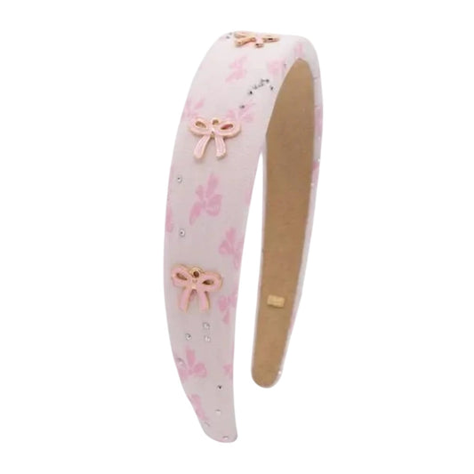 Pink Padded Bow Headband