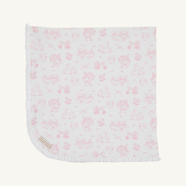 Sir Proper's Sweet Arrival Baby Buggy Blanket - Hamptons Hot Pink