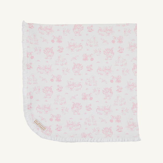 Sir Proper's Sweet Arrival Baby Buggy Blanket - Hamptons Hot Pink