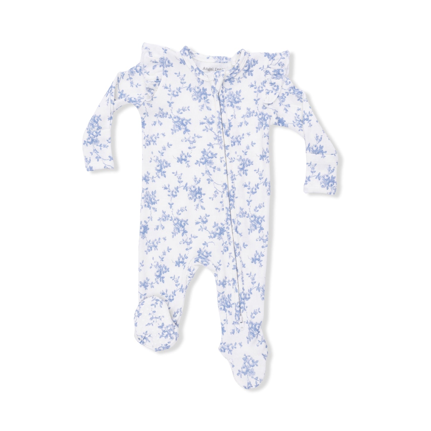 Baby Blue Vines Zip Footie