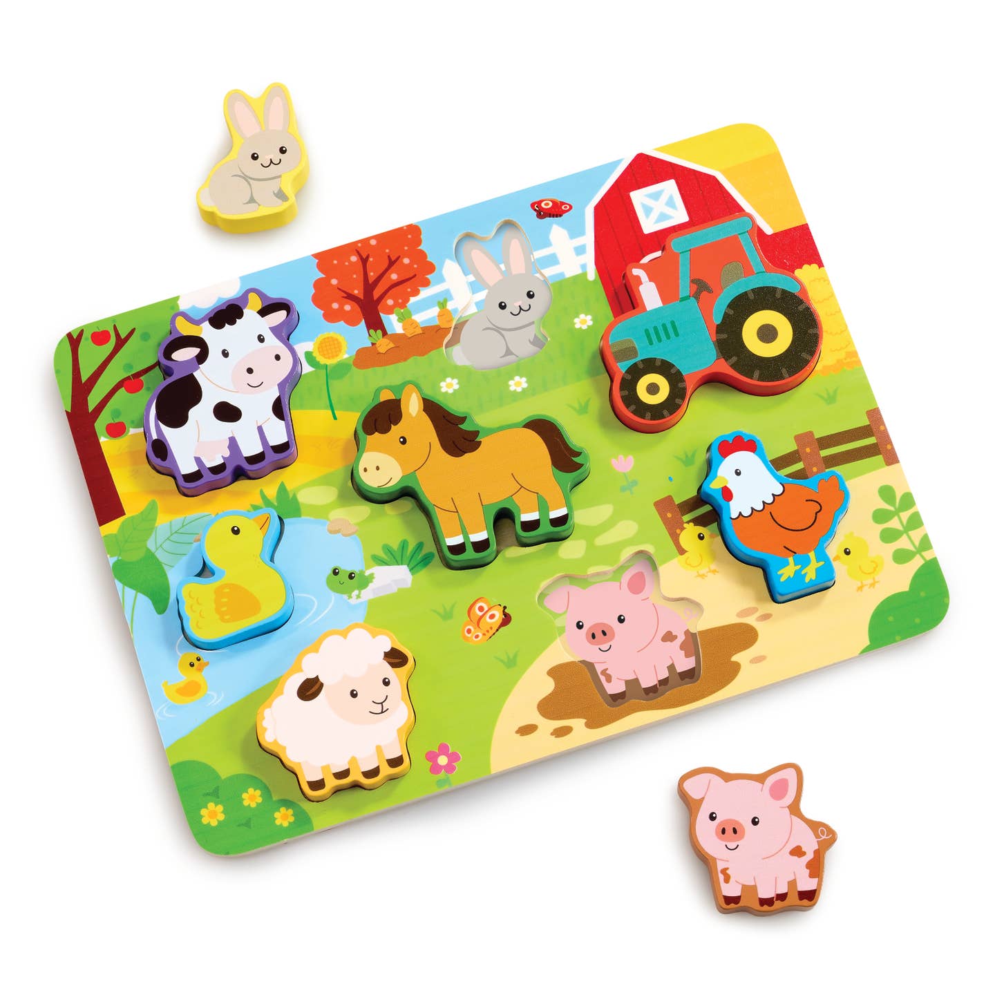 Wooden Farm Puzzle & Play Pieces