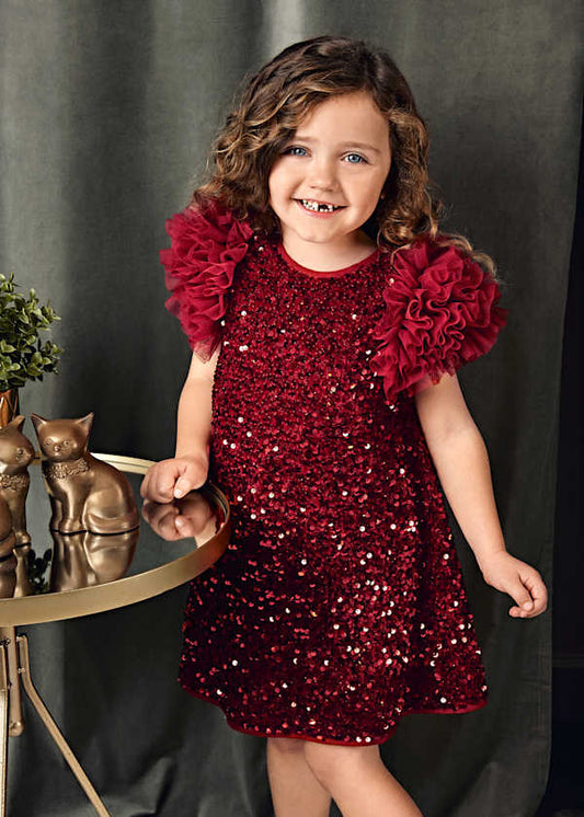 Red Sequin And Tulle Dress