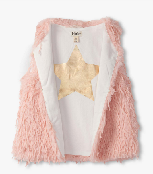 Pink Feather Fur Vest