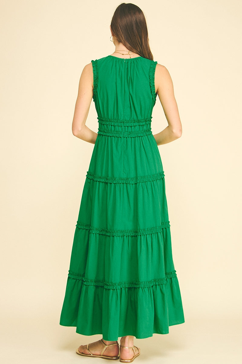Kelly Green Tiered Maxi Dress