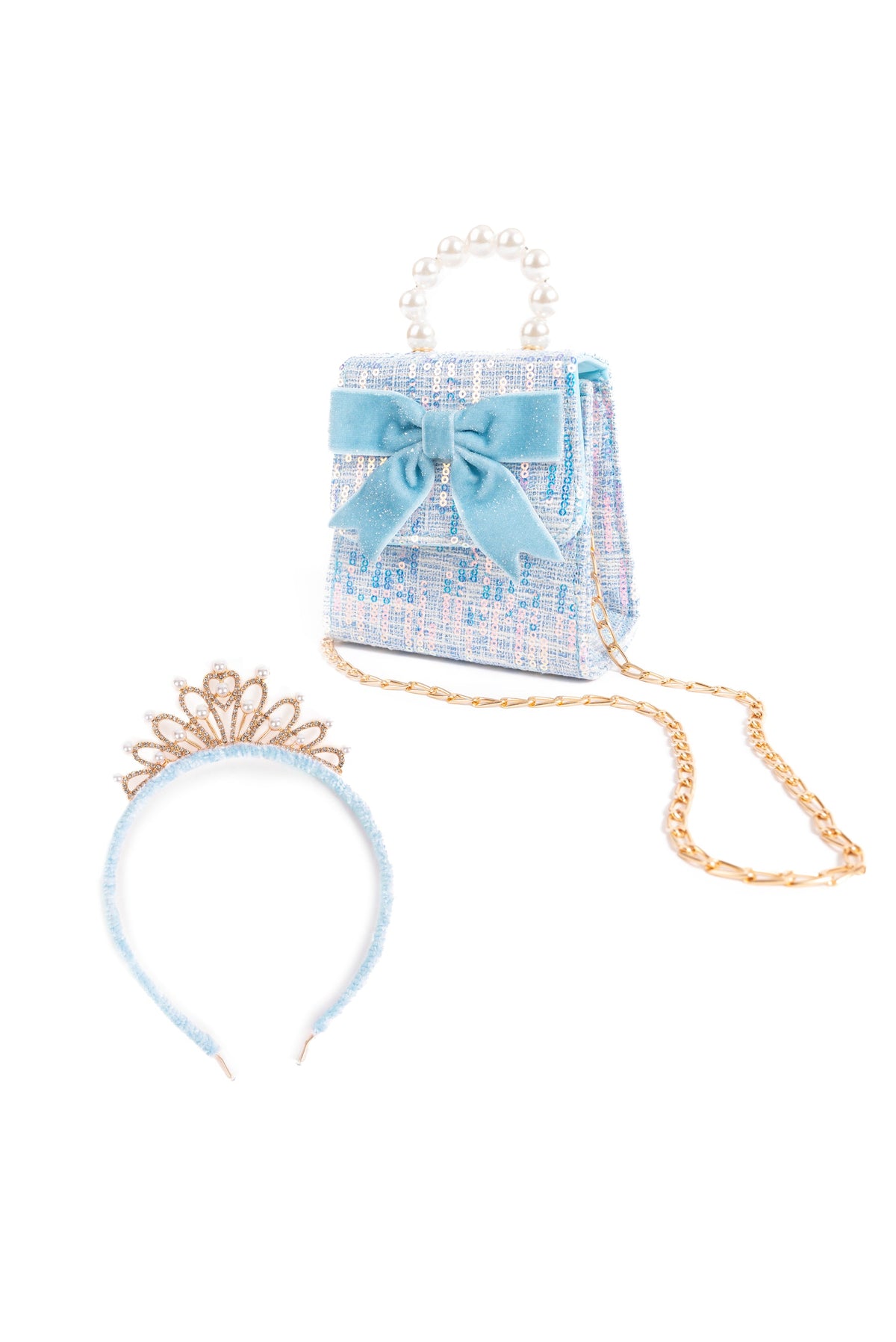 The Mademoiselle Mini Purse W/ Headband - Blue