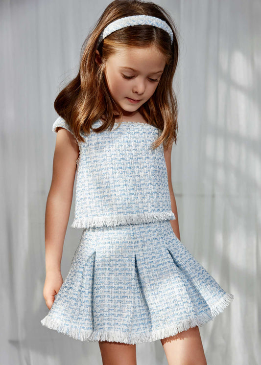Sky Blue Tweed Set