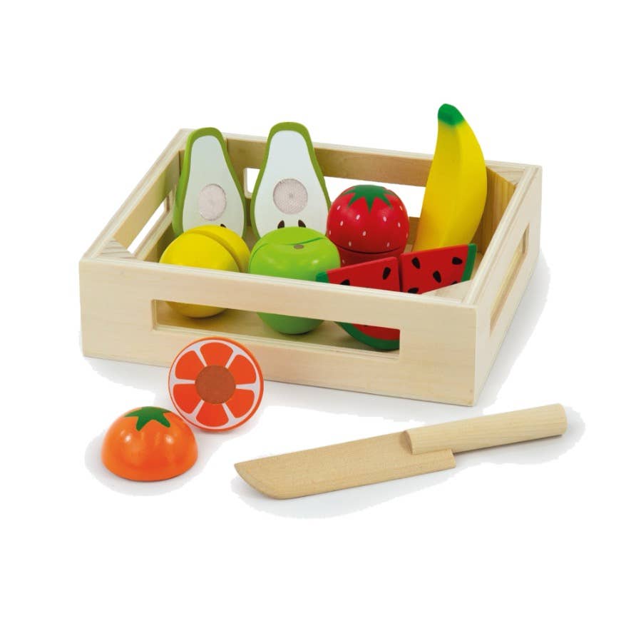 Wooden Slice & Play Fruit Crate