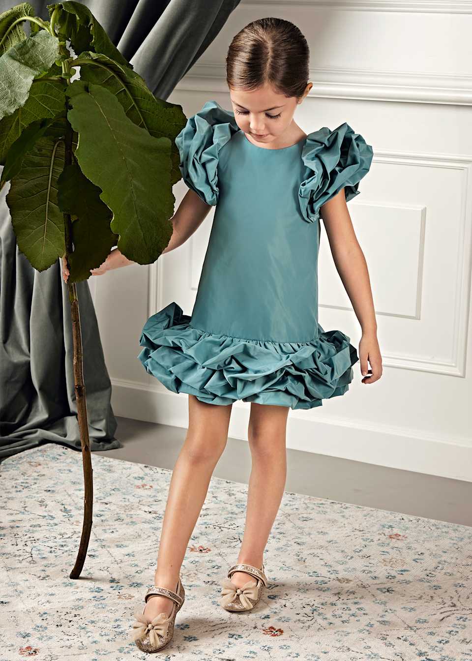 Blue Cloud Taffeta Dress