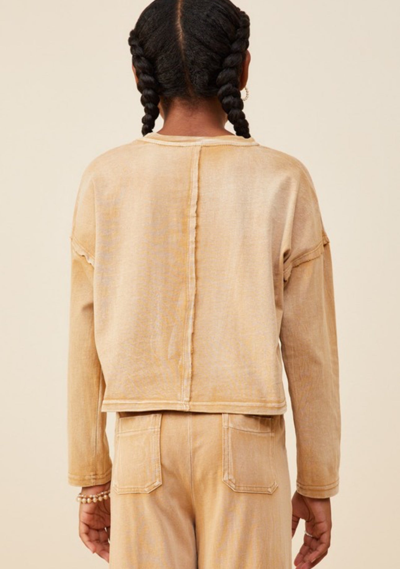 Taupe Washed Pocked Top