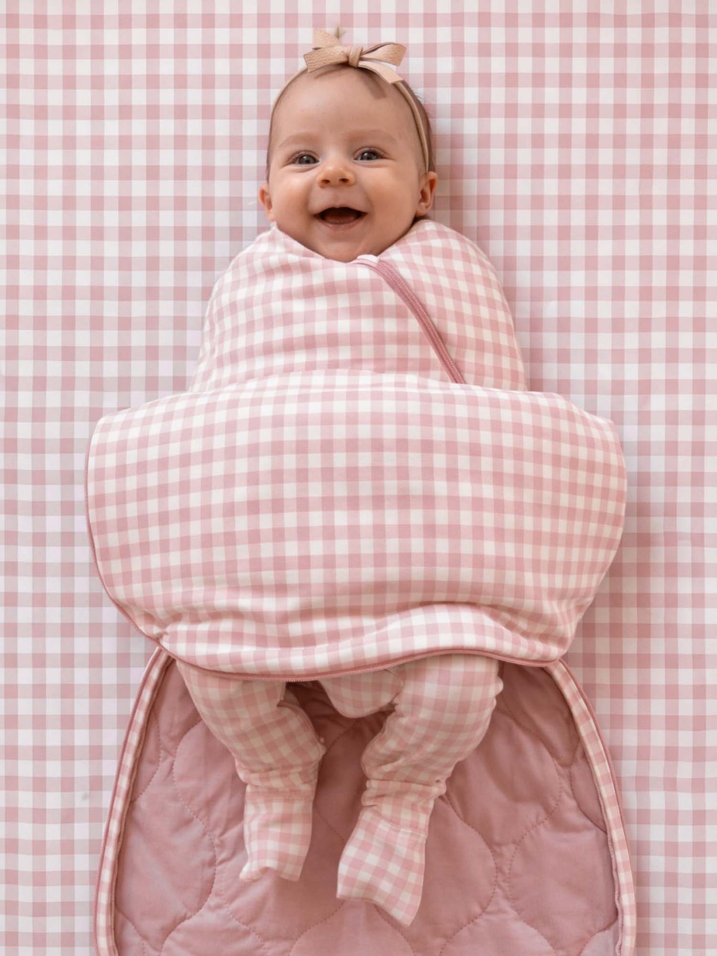 Pink Gingham Swaddle 1.0