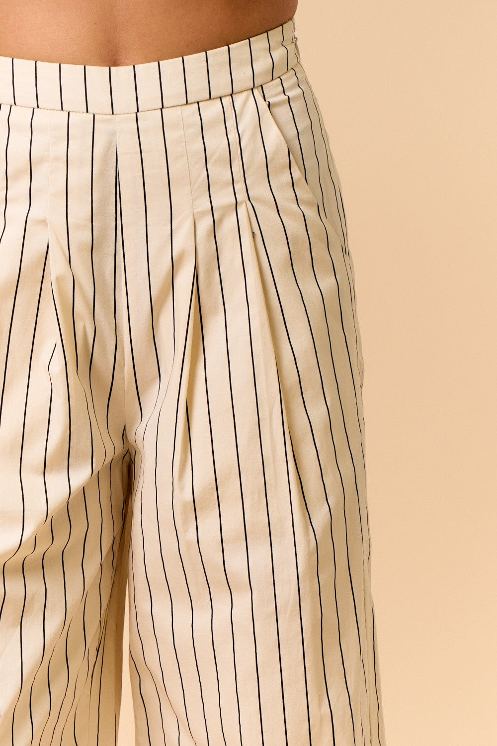 Black Striped High Waist Pants