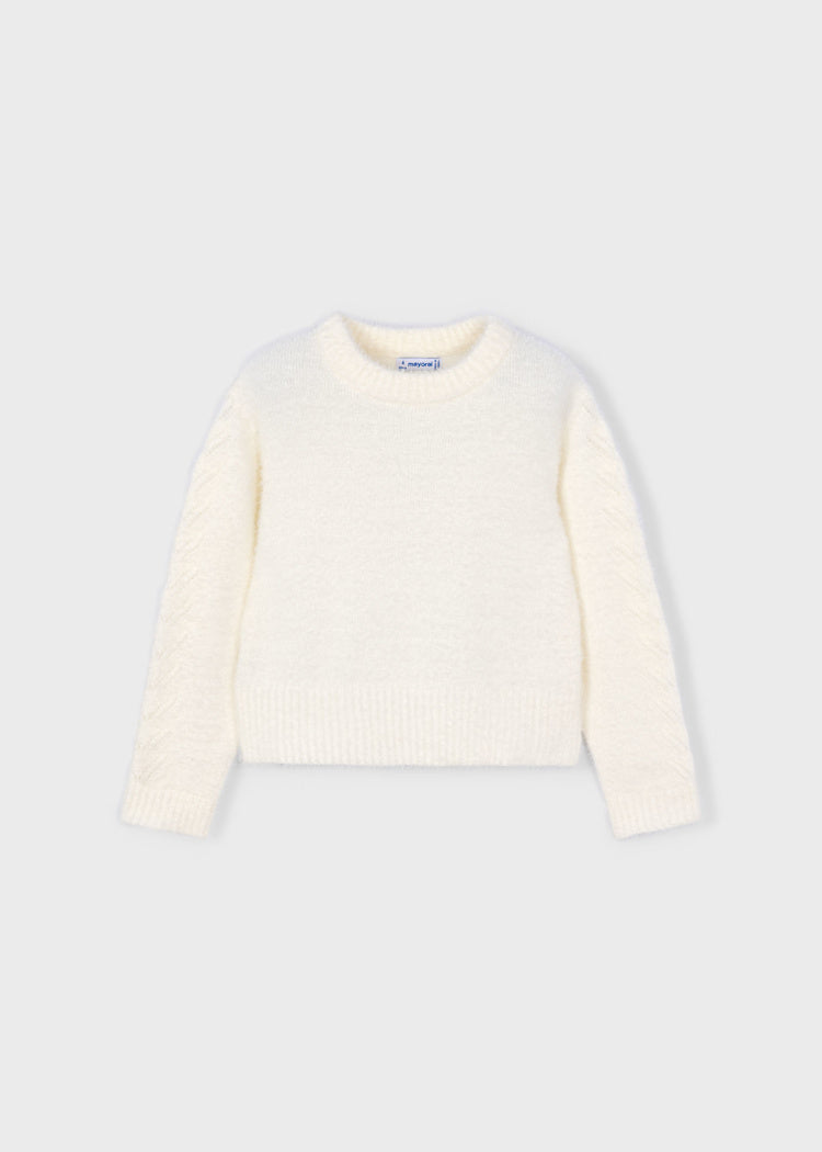 Ecru Fur Knit Sweater