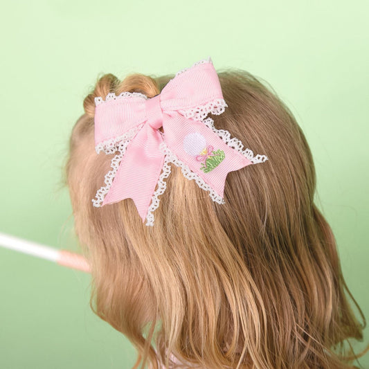 Golf Tee Lace Bow Clip