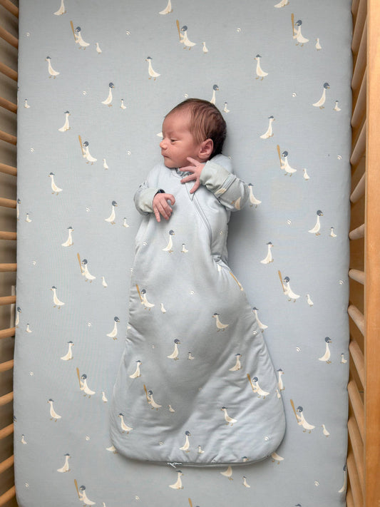 Baseball Goose Bamboo Crib Sheet