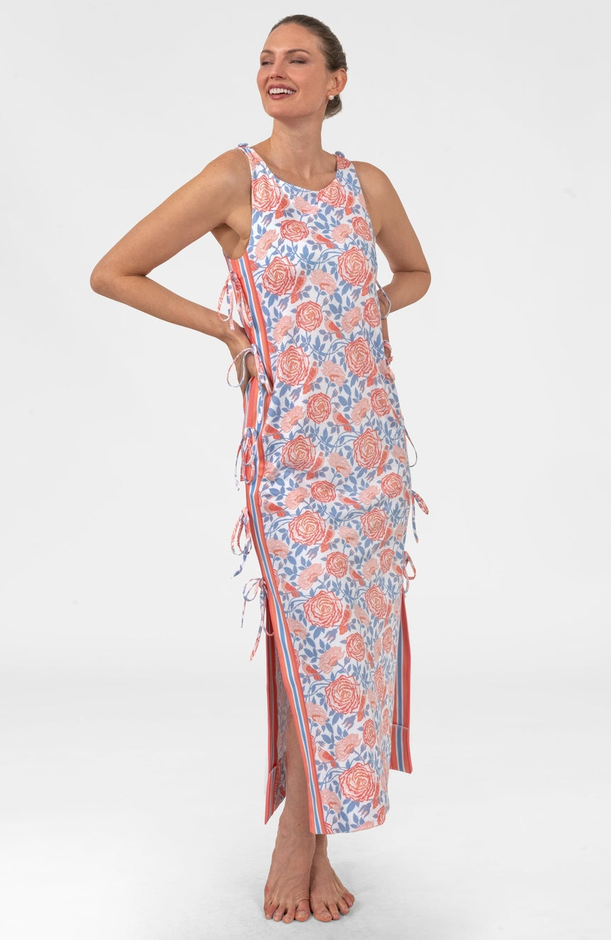 Peri Coral Tie Dress - Smell The Roses