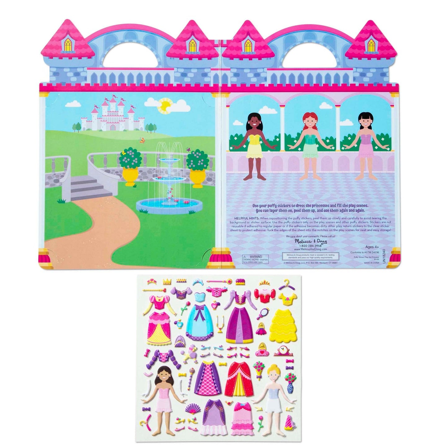 68pc Puffy Sticker Play Set - Princess