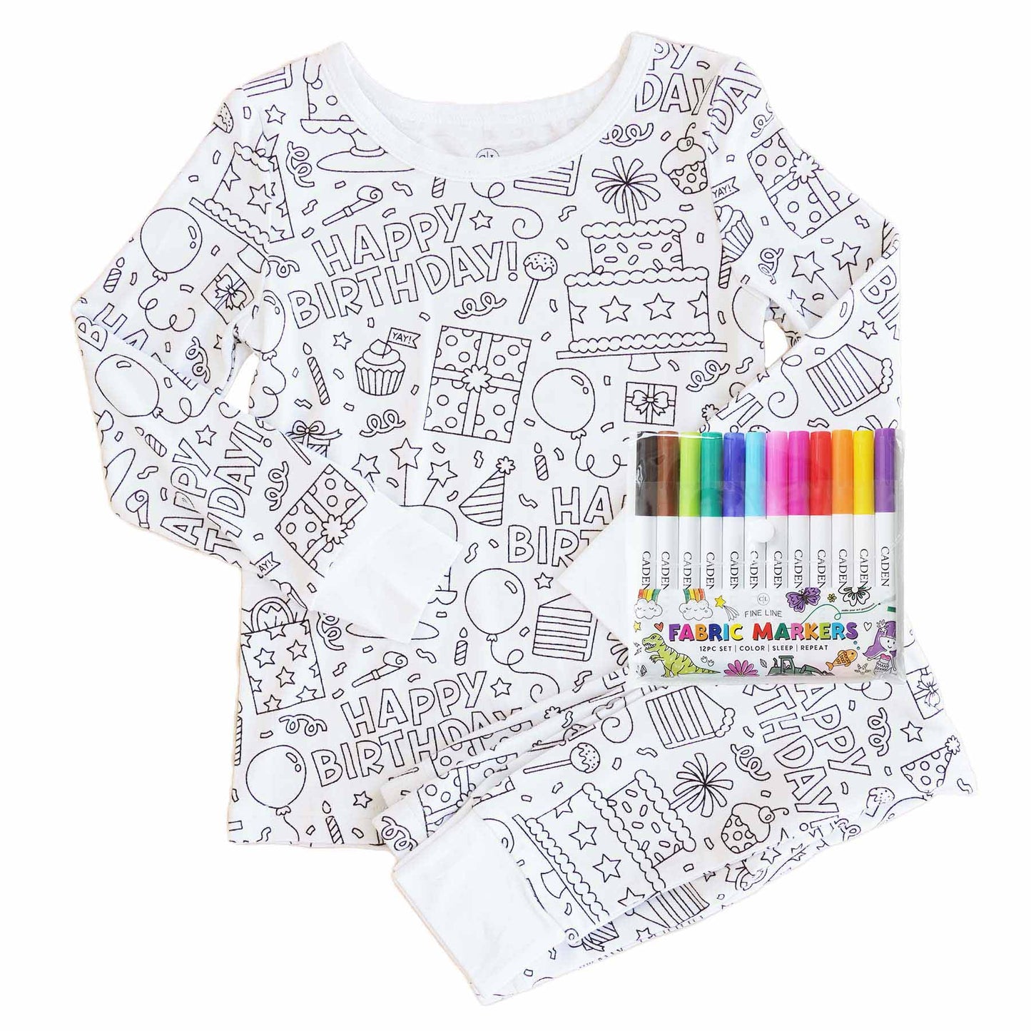 Colorable Birthday Celebration Pj W/ Markers